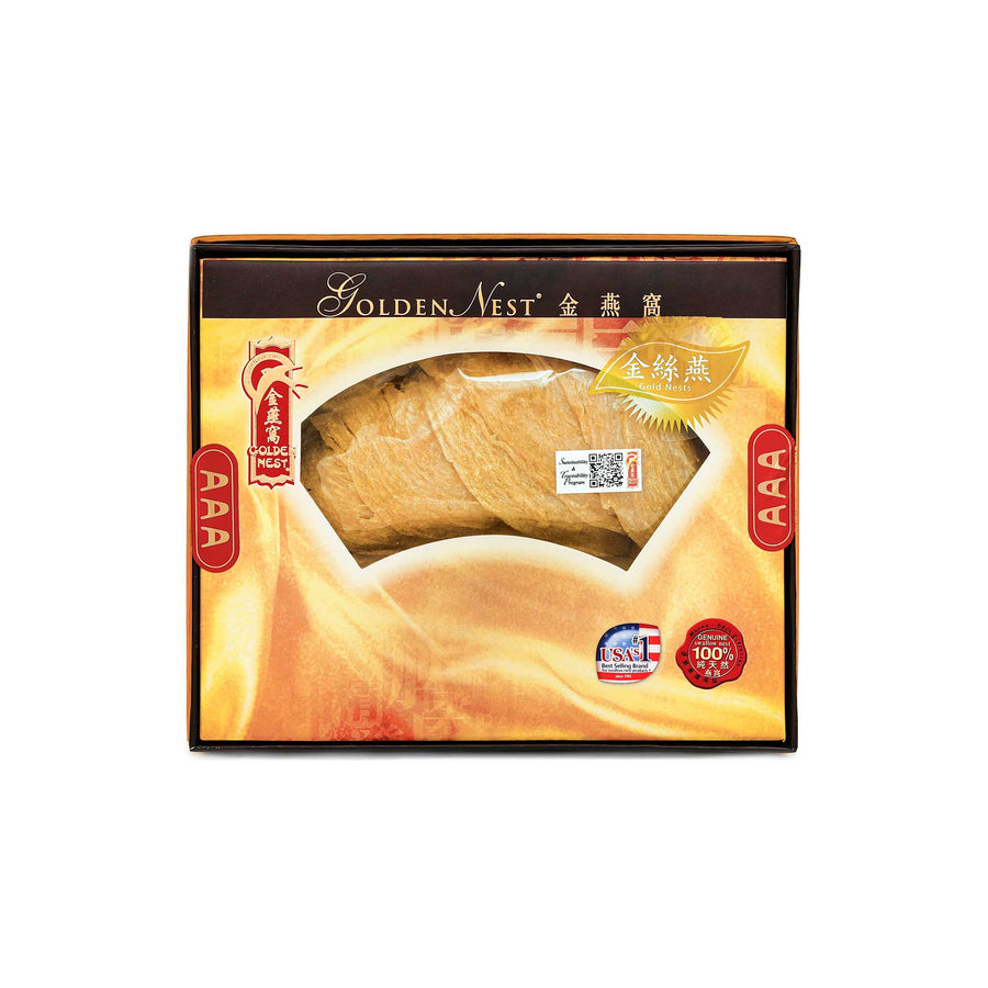 金燕窩該產品展示了一盒AAA級和57克的優質金燕窩出售。箱。