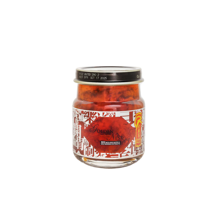 Premium Red Bird’s Nest Soup - Red Date & Goji Berries - 6 bottles x 75ml (2.5 oz.) + Free Swallow Nest Soup Bowl 250g (8.8 oz)