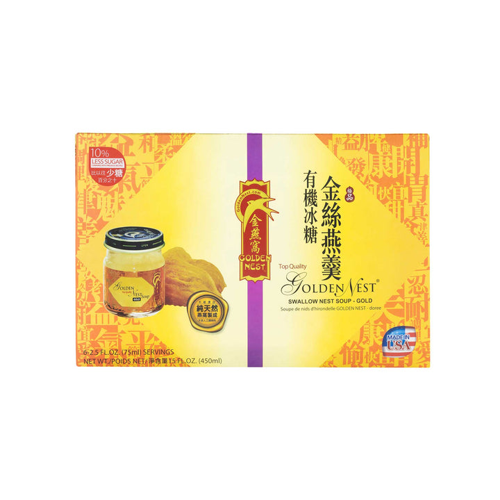 Premium Gold Bird’s Nest Soup - Rock Sugar - 6 bottles x 75ml (2.5 oz.) + Free Swallow Nest Soup Bowl 250g (8.8 oz)