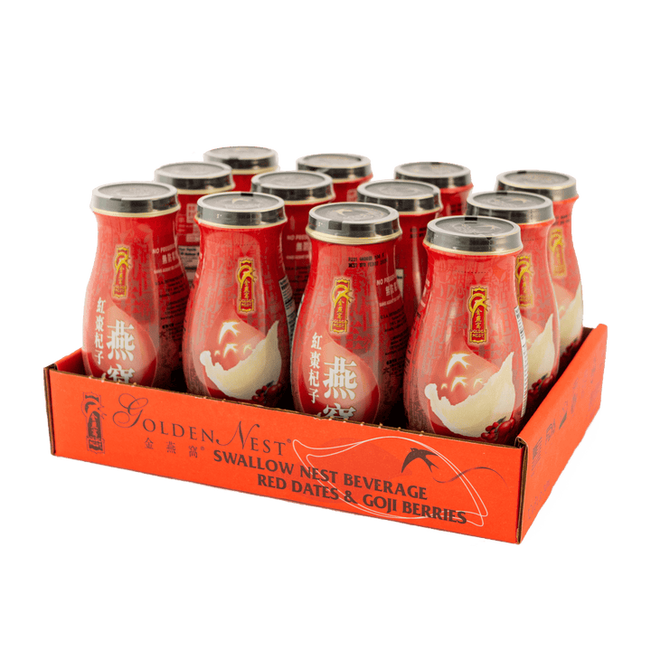 6包及12金燕窩 特級食用燕窩膠原蛋白飲品,紅棗 及枸杞。在我附近購買燕窩飲料。一套12瓶。