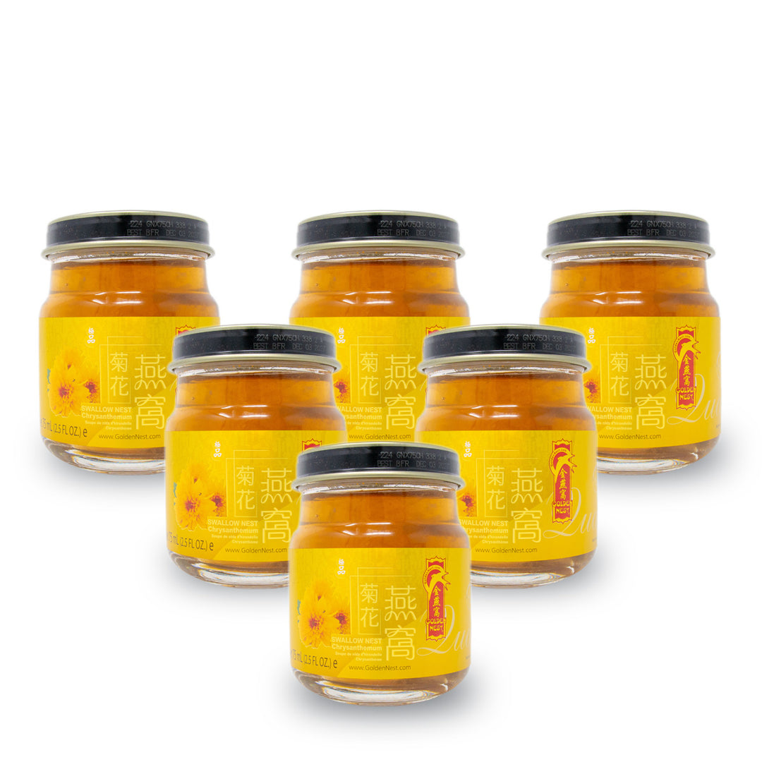 Gift Pack极品有机冰糖燕窝羹 - Chrysanthemum - 6 瓶 + 1 瓶 x 75 毫升(2.5盎司)