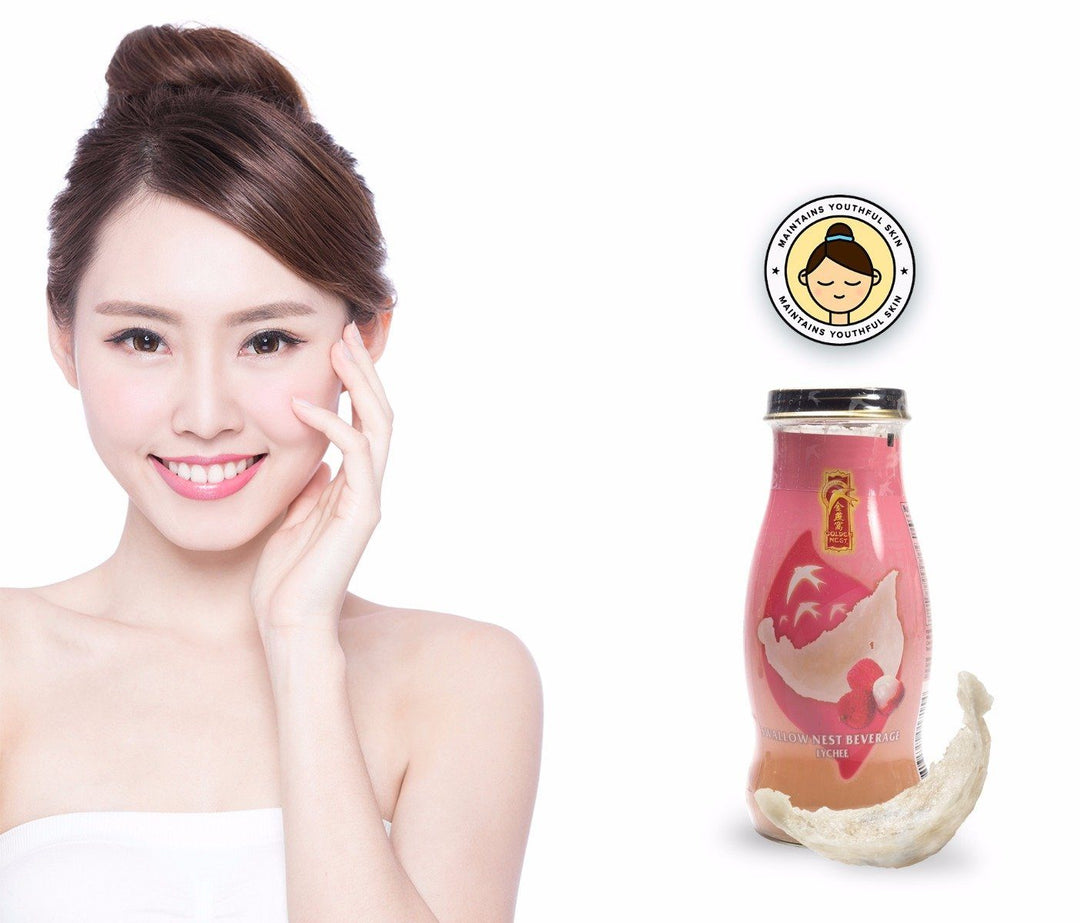 Bird's Nest Drink - Lychee - 12 bottles x 240ml (8 oz.) Bird's Nest Soups & Drinks GOLDEN NEST