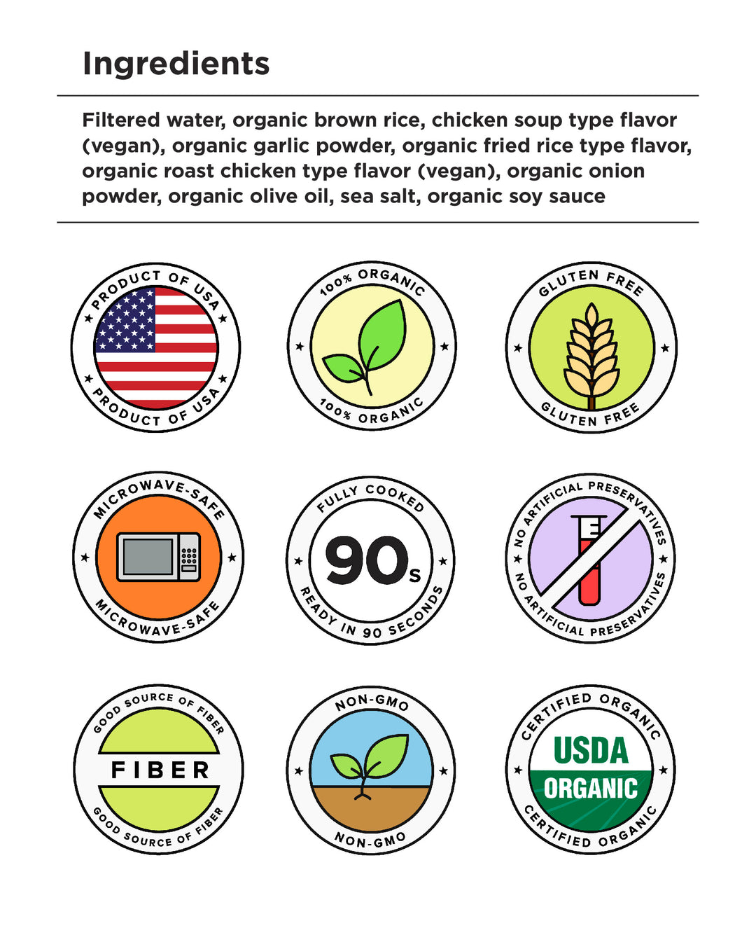3 碗和 12 碗金燕窩的 Healthee 炒式糙米飯。成份。
