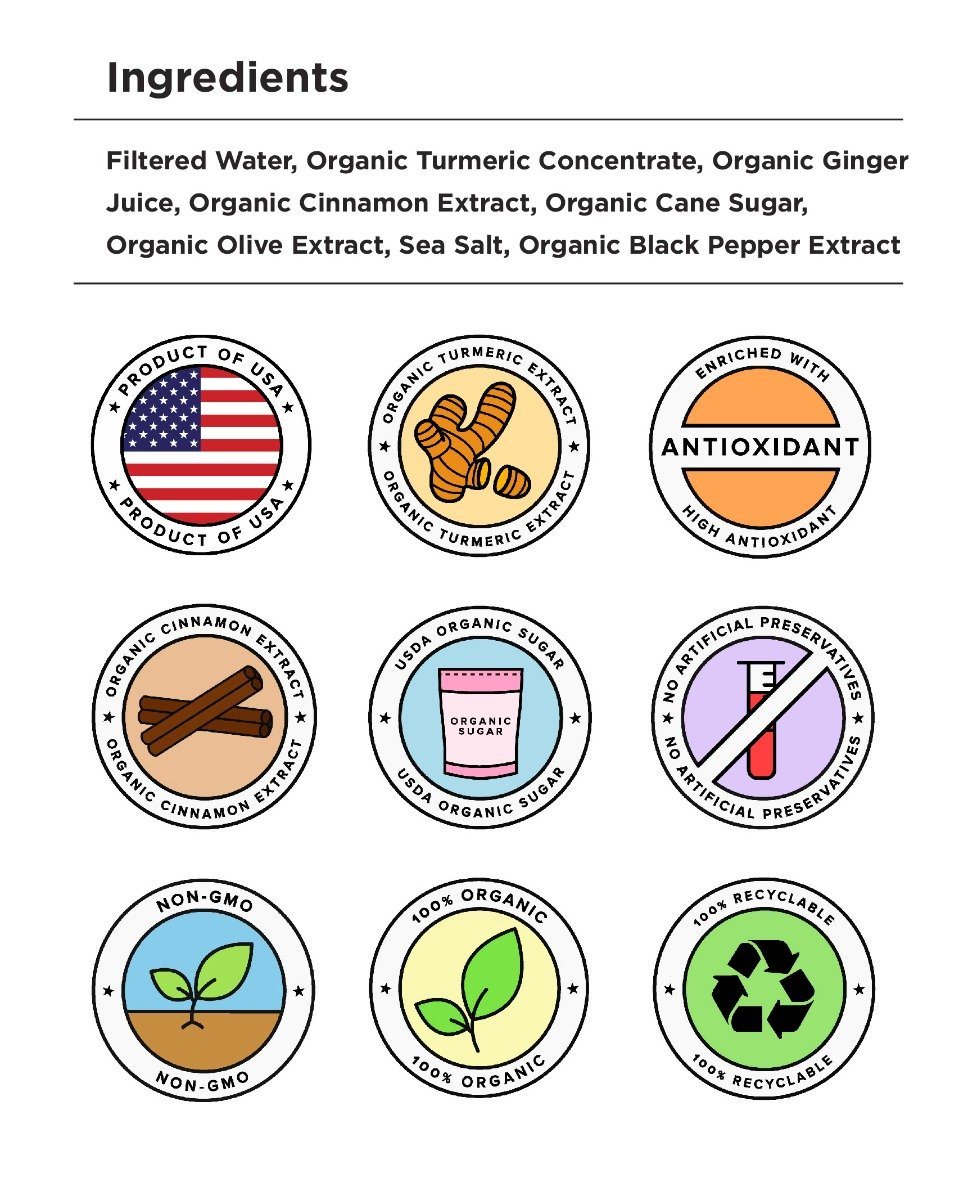 金燕窝 Healthee 有机姜黄肉桂饮料,6 或 12 包装。