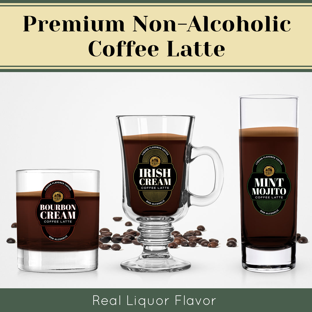 GOLDEN NEST Non-Alcoholic Liquor-Flavored Coffee Latte Sampler Pack - 3 Cans x 240ml (8 oz.)