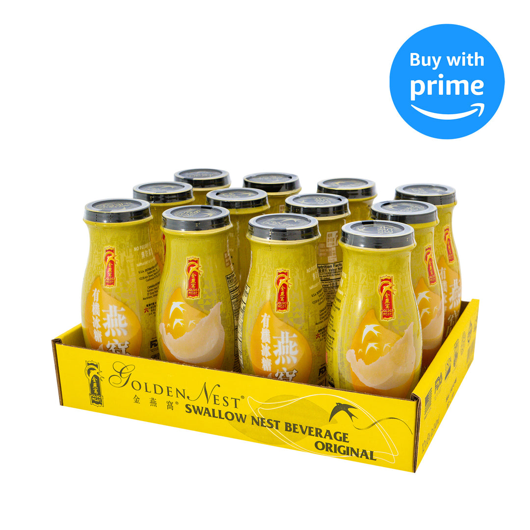 Buy with Prime: Premium Bird's Nest Drink - Original - 12 Bottles x 240ml (8 oz.)