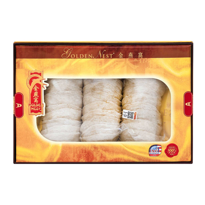 Box of Golden Nest's premium white birds nest for sale with grade A and 227 grams. Box.