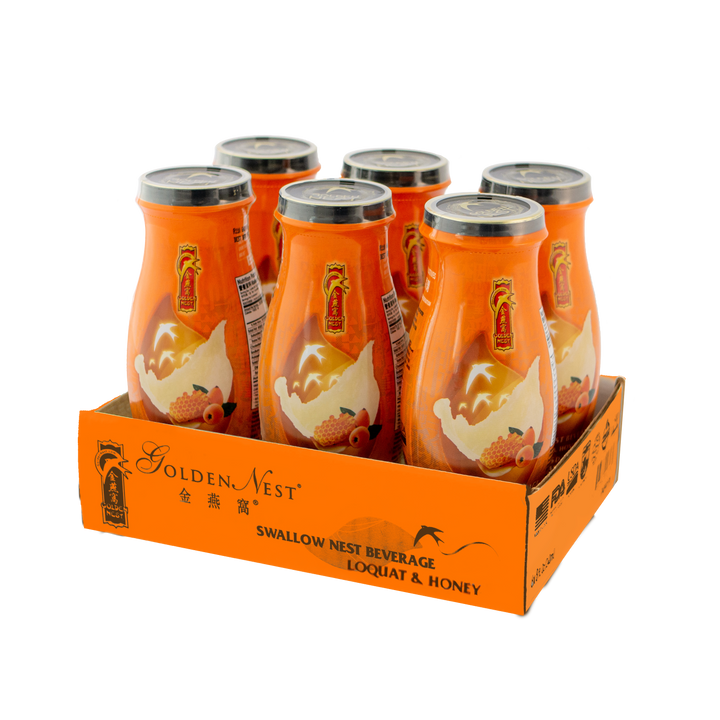 6 和 12 包 金燕窩 Premium Edible Swallow 燕窩膠原蛋白飲料 枇杷 和蜂蜜。在我附近買燕窩飲料。一套 6 瓶。