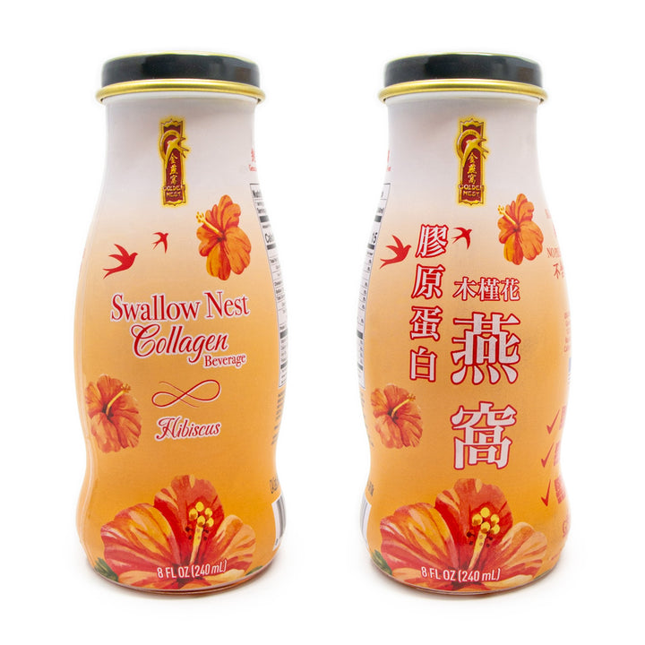 Premium Swallow Bird's Nest Collagen Drink Variety - Jasmine, Rose, Hibiscus, and Chrysanthemum - 4 Bottles x 240ml (8 oz.) - Limited Edition Box