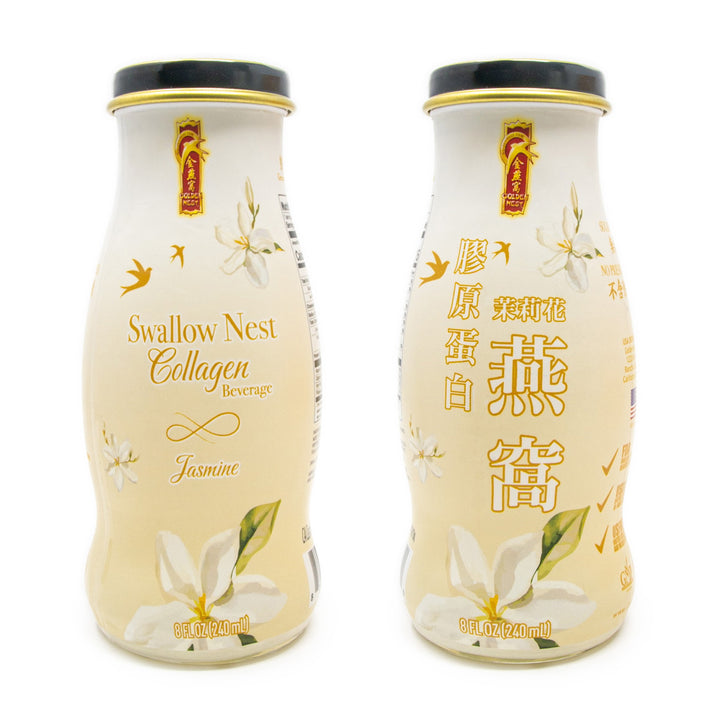 Premium Swallow Bird's Nest Collagen Drink Variety - Jasmine, Rose, Hibiscus, and Chrysanthemum - 4 Bottles x 240ml (8 oz.) - Limited Edition Box