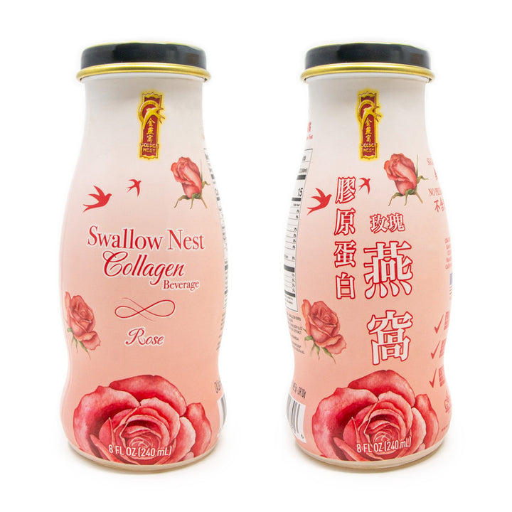 Premium Swallow Bird's Nest Collagen Drink Variety - Jasmine, Rose, Hibiscus, and Chrysanthemum - 4 Bottles x 240ml (8 oz.) - Limited Edition Box
