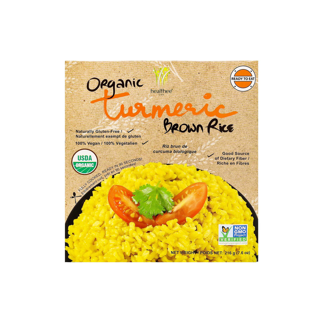 HEALTHEE Organic Turmeric Brown Rice - 3 bowls x 216 grams (7.6 oz.)