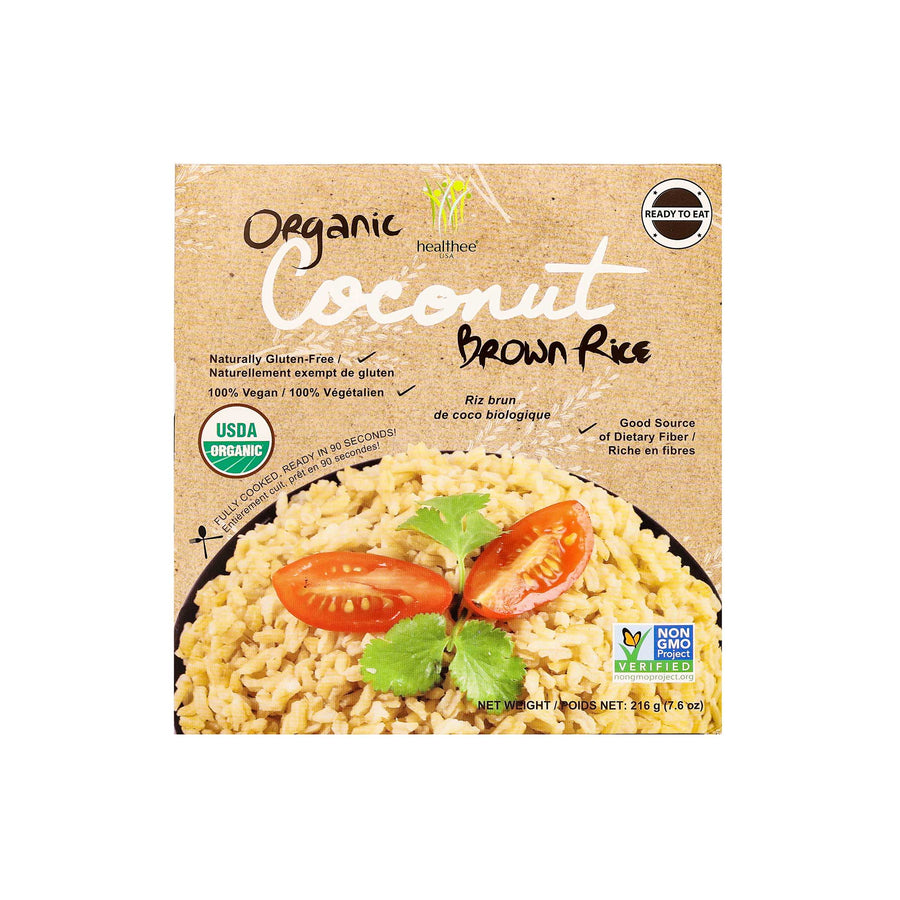 3 and 12 bowls of Golden Nest's Healthee Organic Coconut Brown Rice.