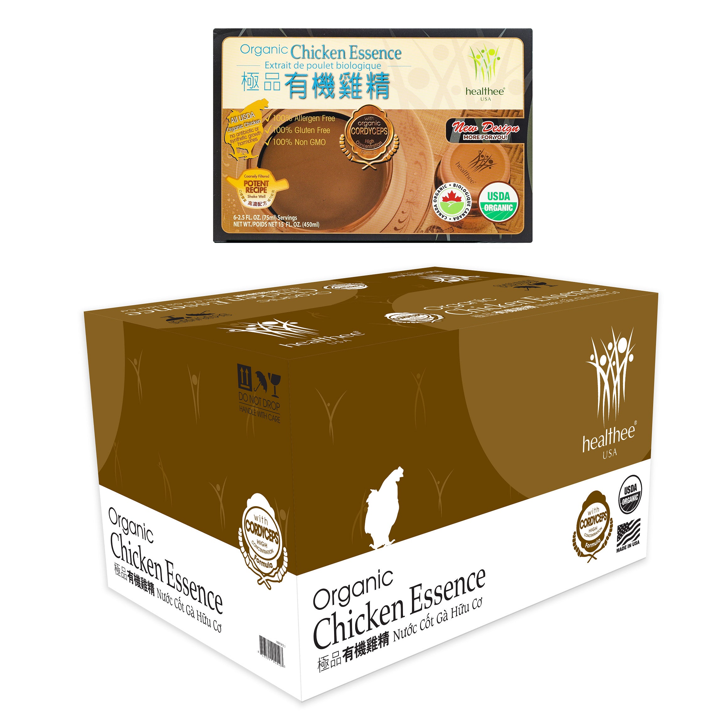 HEALTHEE Chicken Essence With Cordyceps - 6 or 48 Bottles