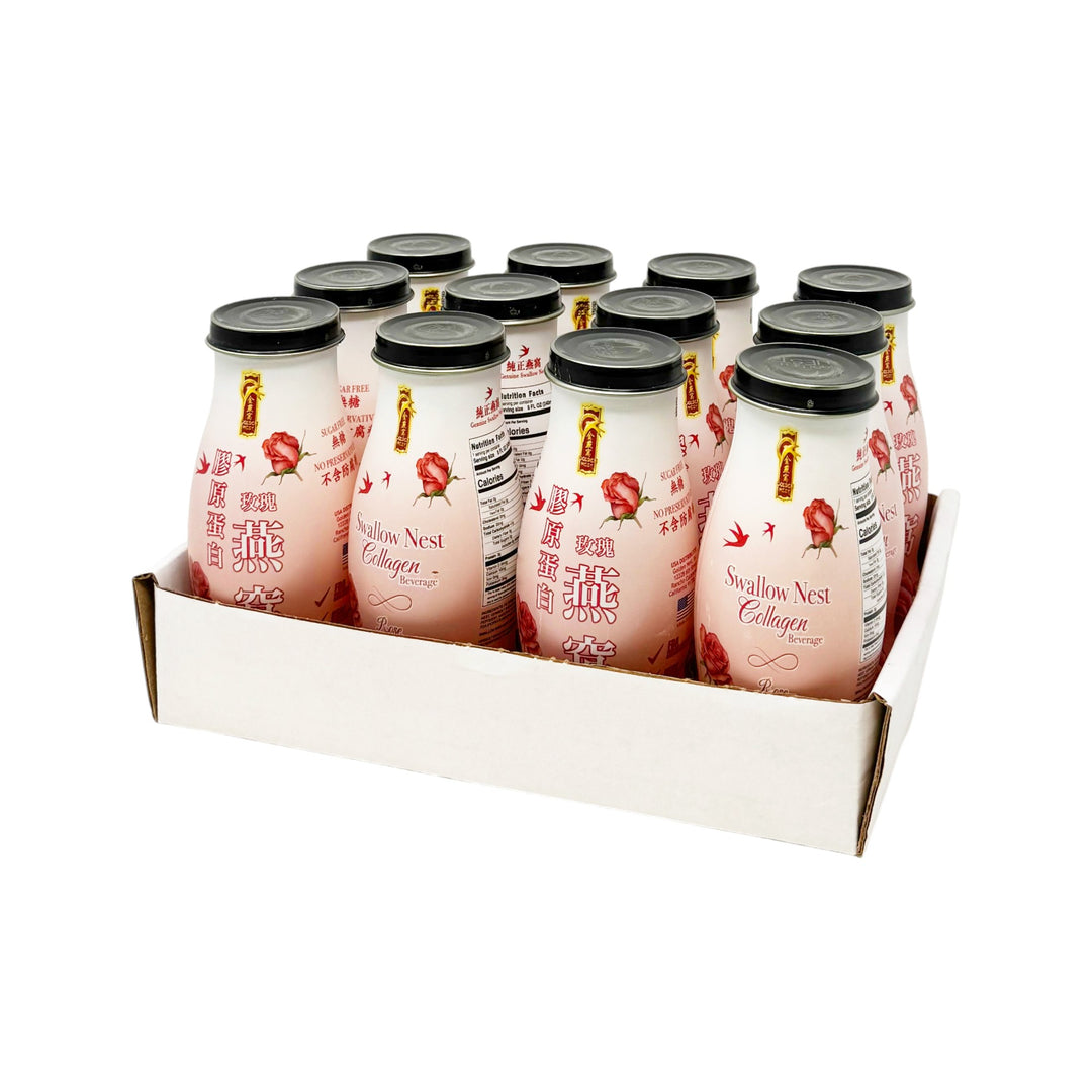 Premium Swallow Bird's Nest Collagen Drink - Rose - 4 or 12 Bottles x 240ml (8 oz.)