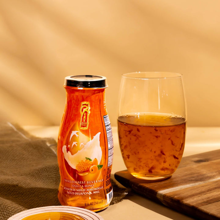有机冰糖燕窝饮料 -枇杷和蜂蜜 - 6或12瓶 x 240ml（8盎司）