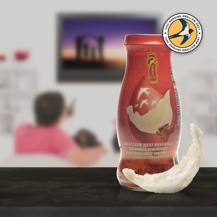 Bird's Nest Drink - Red Dates & Goji Berries - 12 bottles x 240ml (8 oz.) Bird's Nest Soups & Drinks GOLDEN NEST 