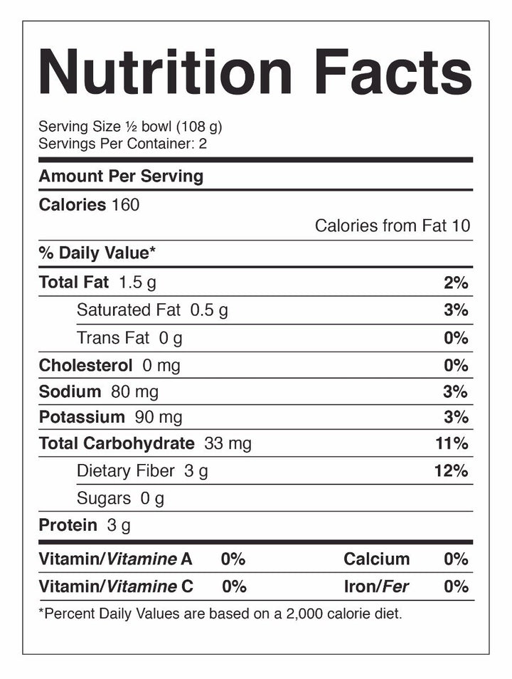 3 and 12 bowls of Golden Nest's Healthee Organic Turmeric fried rice. Nutrition Facts.