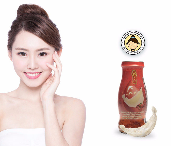 Bird's Nest Drink - Red Dates & Goji Berries - 12 bottles x 240ml (8 oz.) Bird's Nest Soups & Drinks GOLDEN NEST 