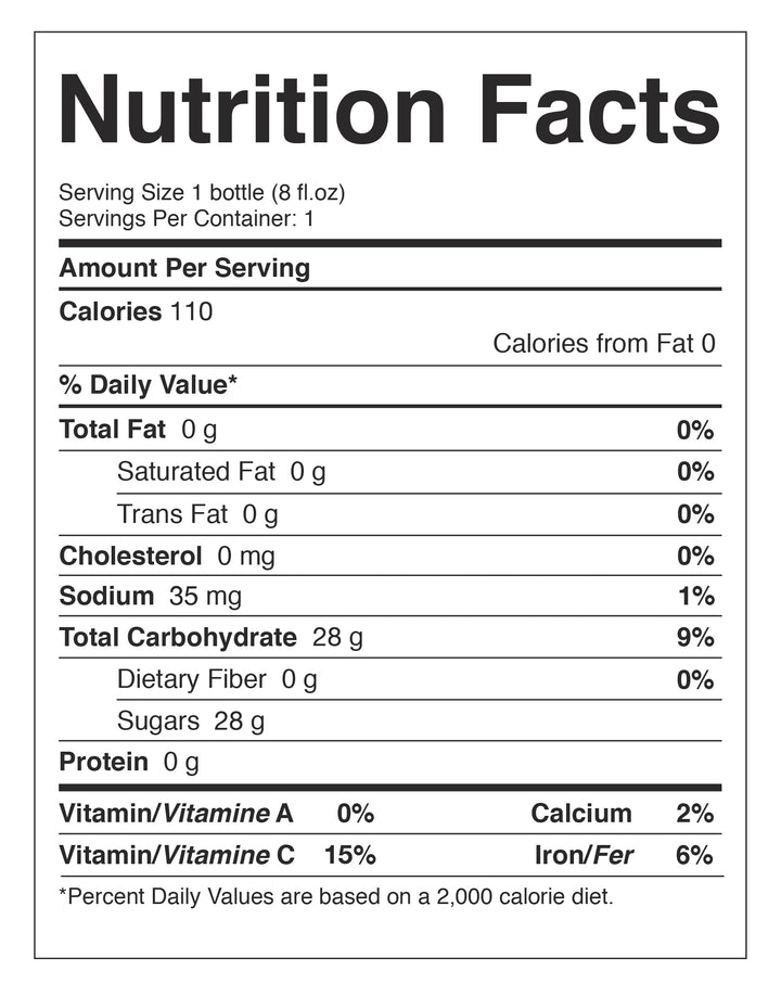 6 and 12 bottles of Golden Nest's GOGEE Goji Berry Juice. Nutrition Facts.