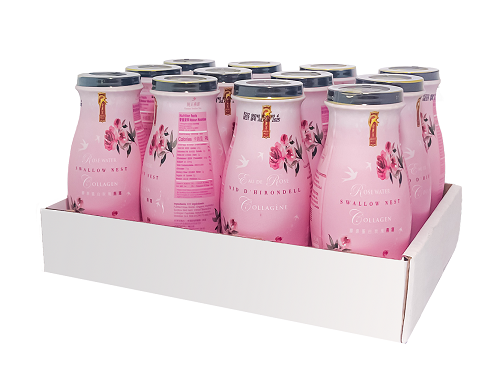 Premium Swallow Bird's Nest Collagen Drink with Rosewater - 4 or 12 Bottles x 240ml (8 oz.)