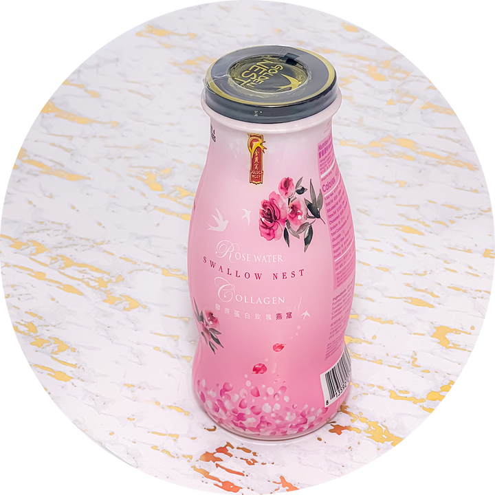 Premium Swallow Bird's Nest Collagen Drink with Rosewater - 4 or 12 Bottles x 240ml (8 oz.)